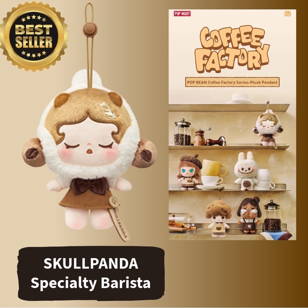 SKULLPANDA Specialty Barista Plush Pendant POP BEAN POP MART NIB - Picture 2 of 10